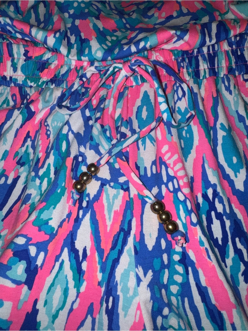 Lilly Pulitzer Sleeveless V-Neck Printed Jumpsuit in Pink & Blue - Picture 5 of 7